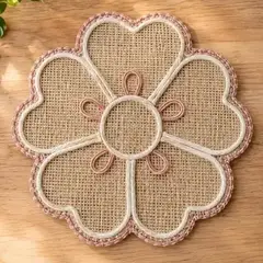 Mantel individual flor corazón terminado